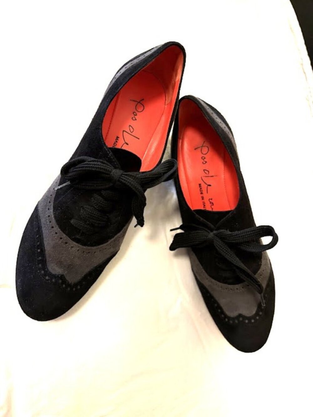 Pas de le Rouge black & grey lace-up shoes, European size 41.